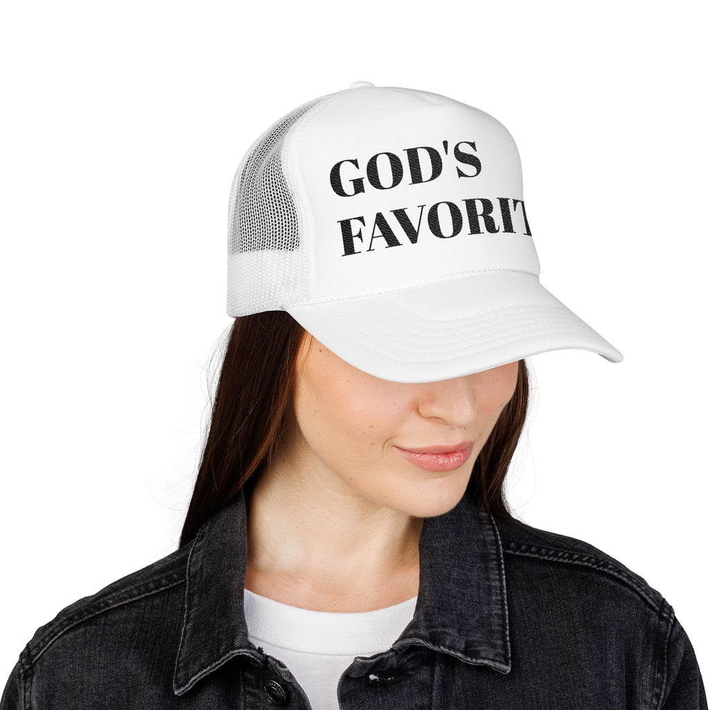 God's Favorite Trucker Hat — Faith-Inspired Foam Mesh Cap