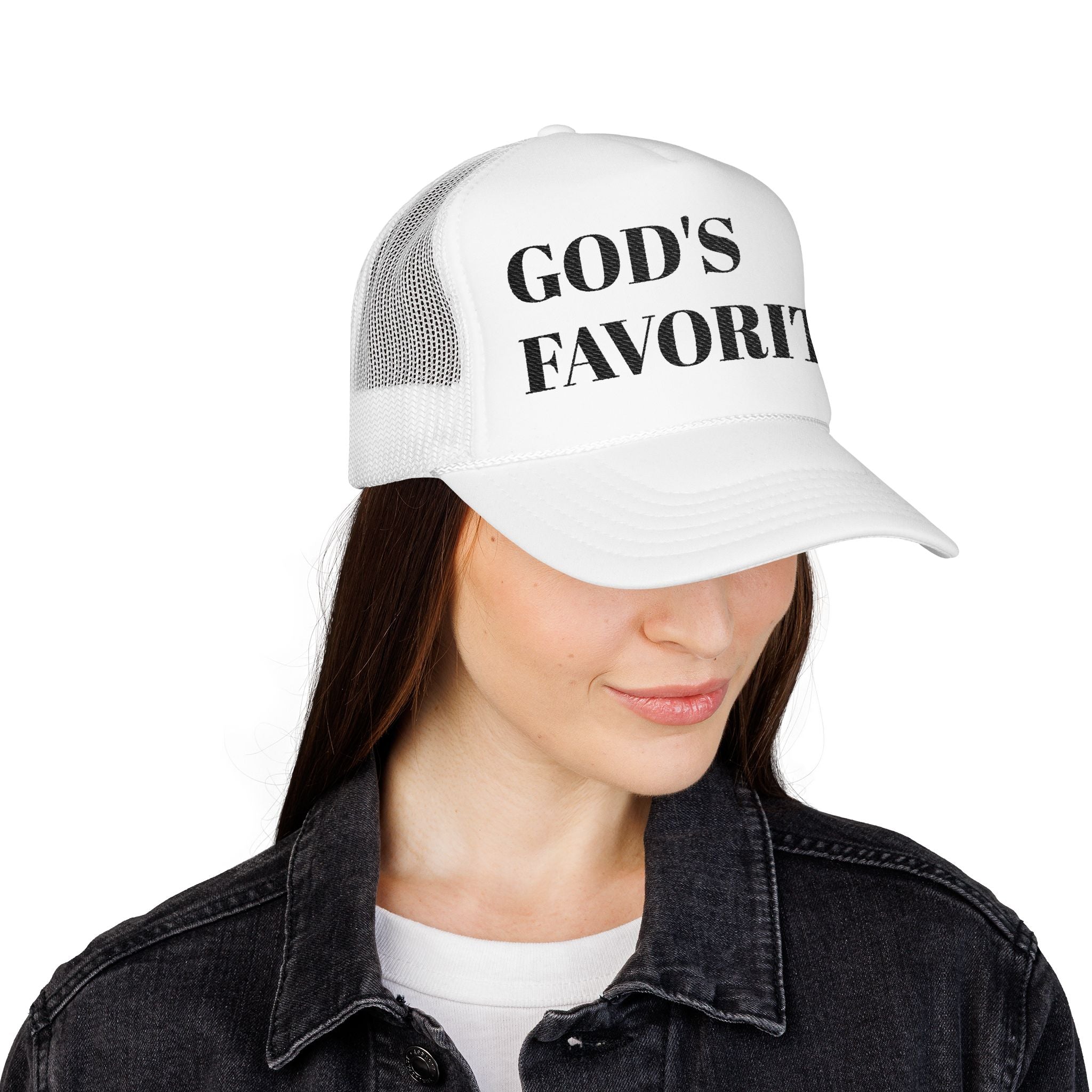 God's Favorite Trucker Hat — Faith-Inspired Foam Mesh Cap