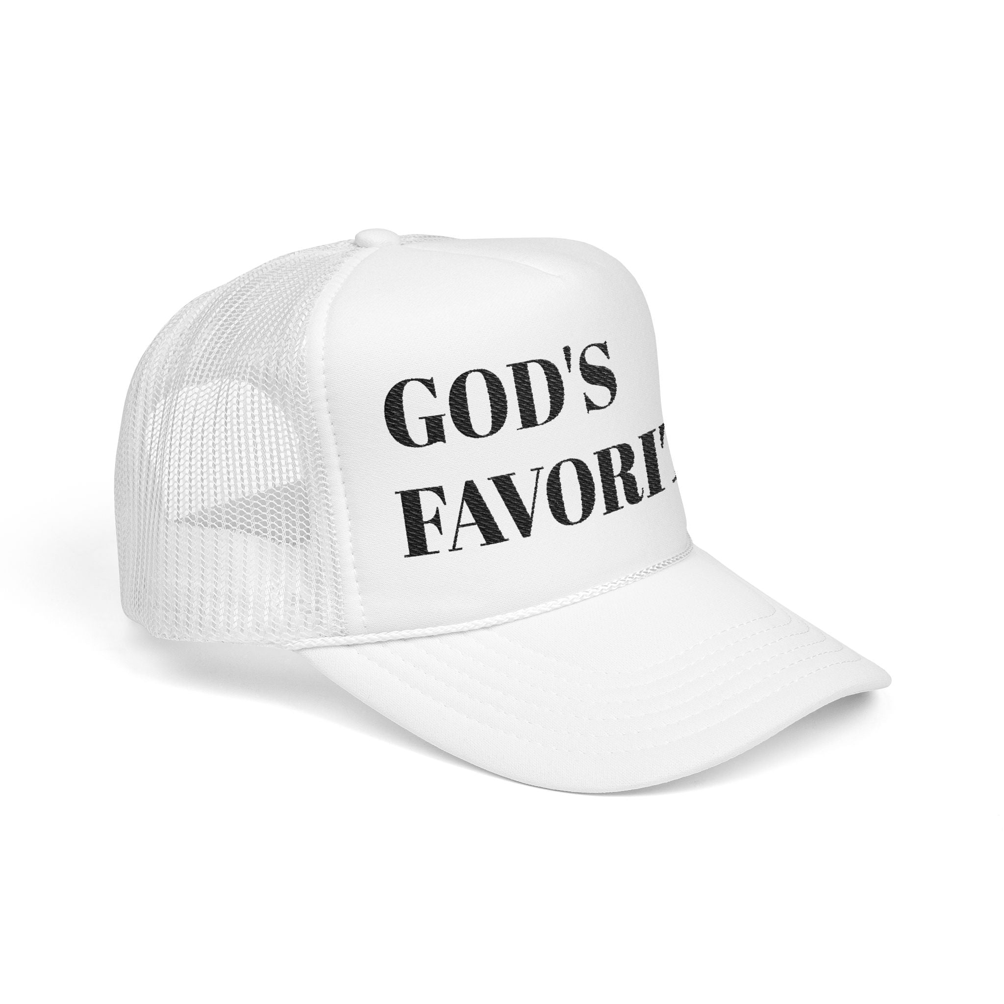 God's Favorite Trucker Hat — Faith-Inspired Foam Mesh Cap